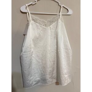NWT CHYRII  Lace Trim Cami Top Ivory Women's Size L Romantic Feminine Siren